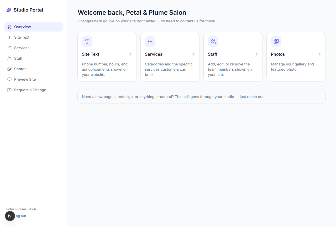 Portal dashboard overview